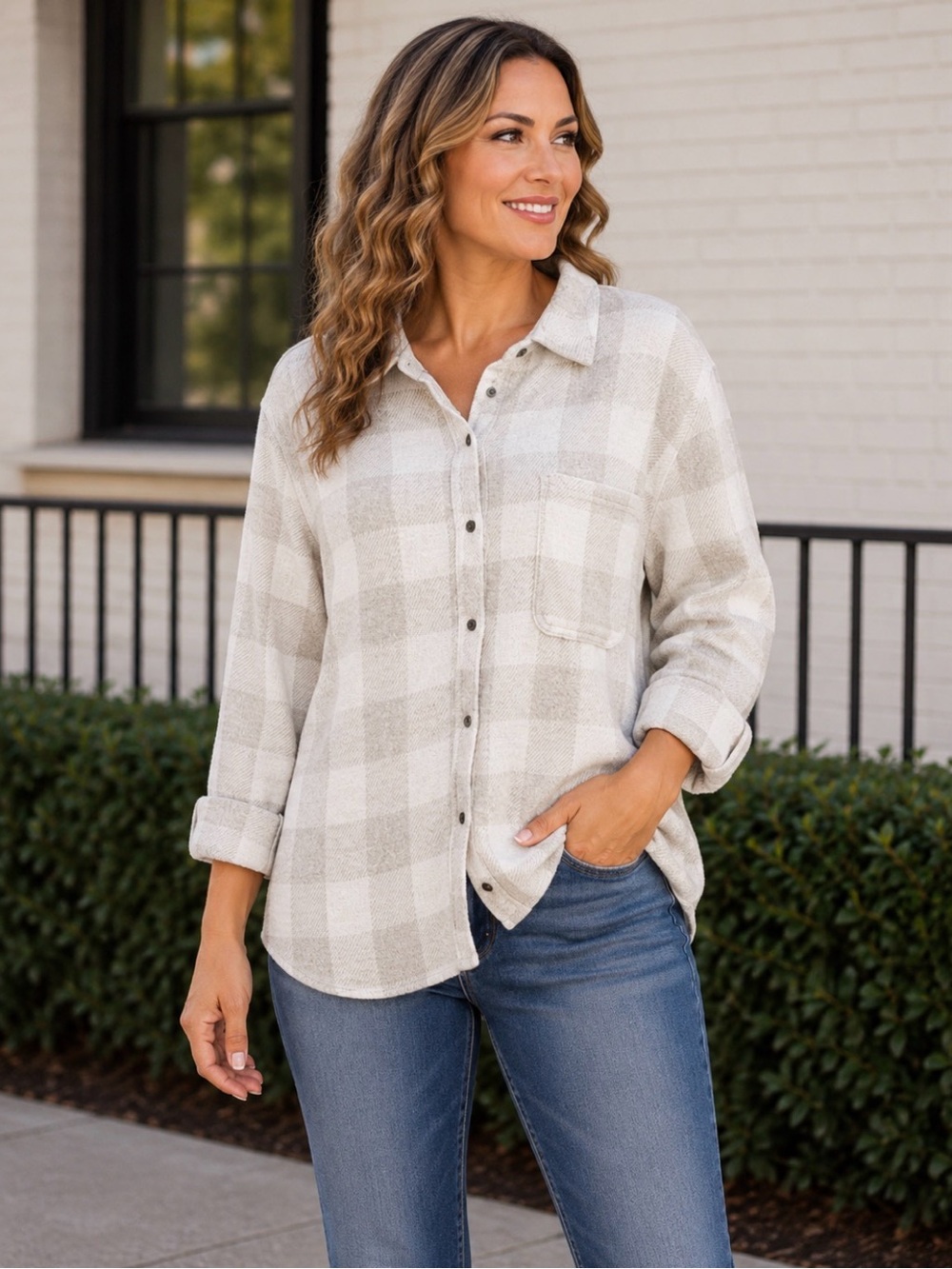 Maurices button down checker top